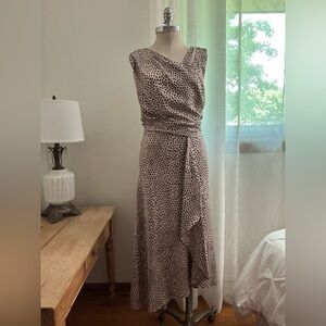 Just Taylor Cheetah Sleeveless Dress, Light Mauve & Black, Sz 12